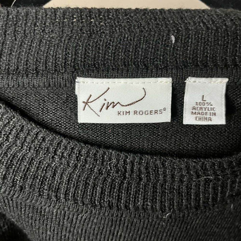 Kim Rogers 100% Acrylic Soft Black Sweater - Picture 3 of 4